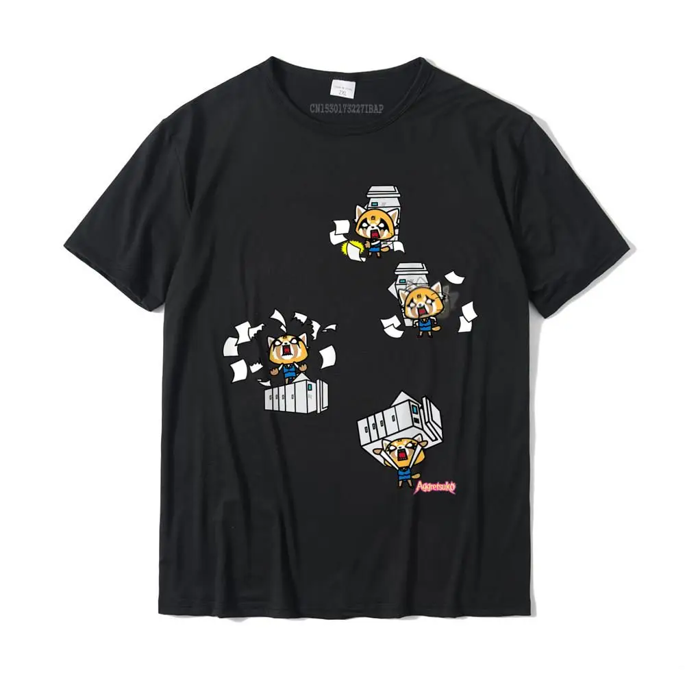 Aggretsuko Rage Against The Copy Machine Tee Shirt Custom Cotton Men Tops Shirt Birthday Family Top T-Shirts