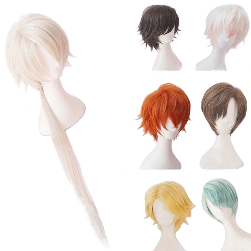 Peluca de cabello rizado Yoosung Zen V, Cosplay, Mystic Messenger, Harajuku, 707, Luciel, Choi, Jumin, Han, con gorro gratis