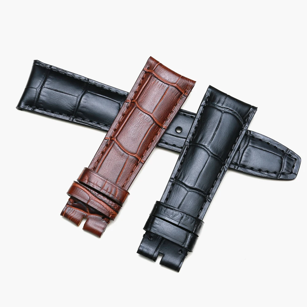 Pesno Alligator Grain Calf Skin Genuine Leather Wristwatch Band Watch 20mm Watchband 21mm Strap Men for Baume&Mercie CLIFTON