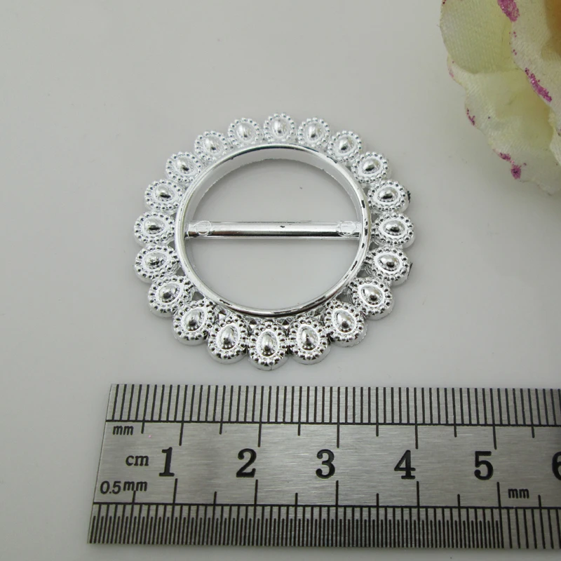 10pcs New Style Round Rhinestone Acrylic Wedding Decorative Buckle 26mm