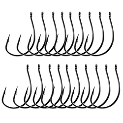 THKFISH 20pcs Drop Shot Hooks #3 #2 #1 #1/0 #2/0 Stainless Steel Offset Wacky Hooks Crank Worm Barbed Hook Fishing Accessories