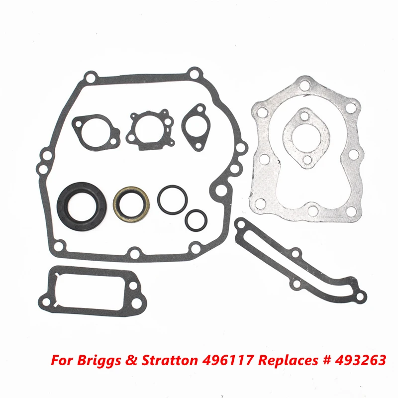 Complete Engine Gasket Kit Set For Briggs & Stratton 496117 Replaces # 493263