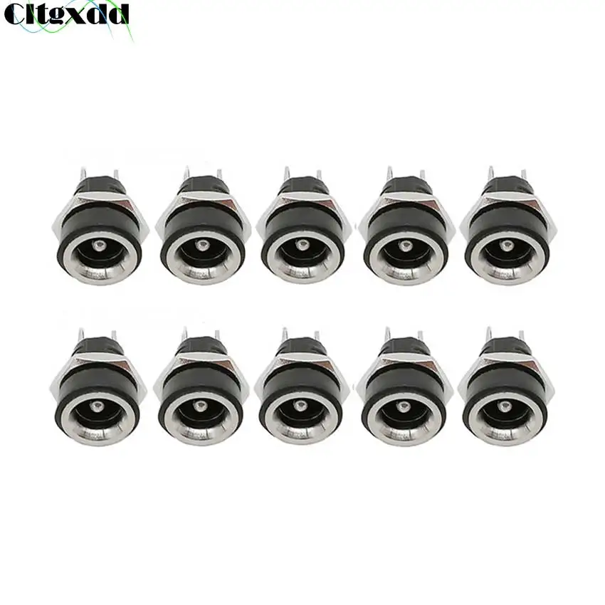 Cltgxdd 10PCS 12V 3A 5.5 x 2.5 mm Plastic Male Plugs + DC Power Jack Female Socket Panel Mount Connector 5.5*2.5 mm