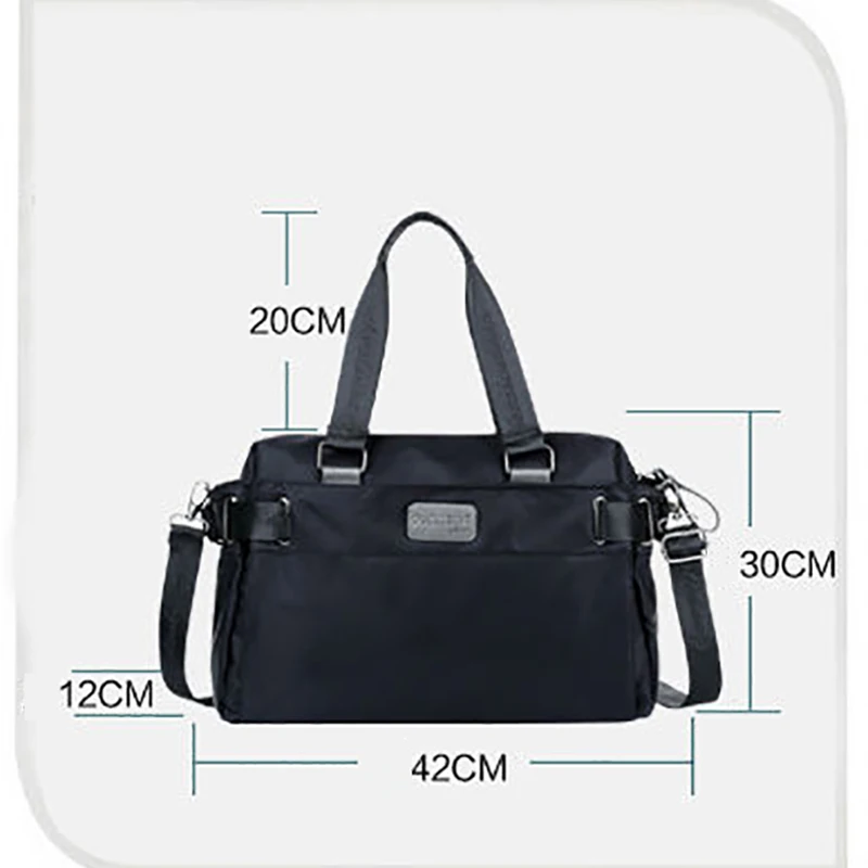 Bolso de nailon portátil para hombre y mujer, bolsa de hombro multifuncional, grande, de Color sólido, para equipaje de fin de semana, de alta