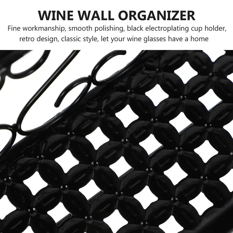 Wall Mounted Iron Wine Rack Wine Bottles Glass Cups Storage Hanging Rack Bar Hanger Shelf Wine Glass Rack Stand Holder