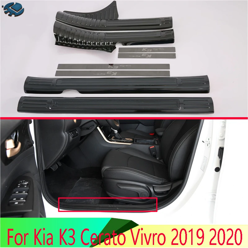 

For Kia K3 Cerato Vivro 2019 2020 Car Accessories Stainless Steel Inner Inside Door Sill Panel Scuff Plate Kick Step Trim Cover