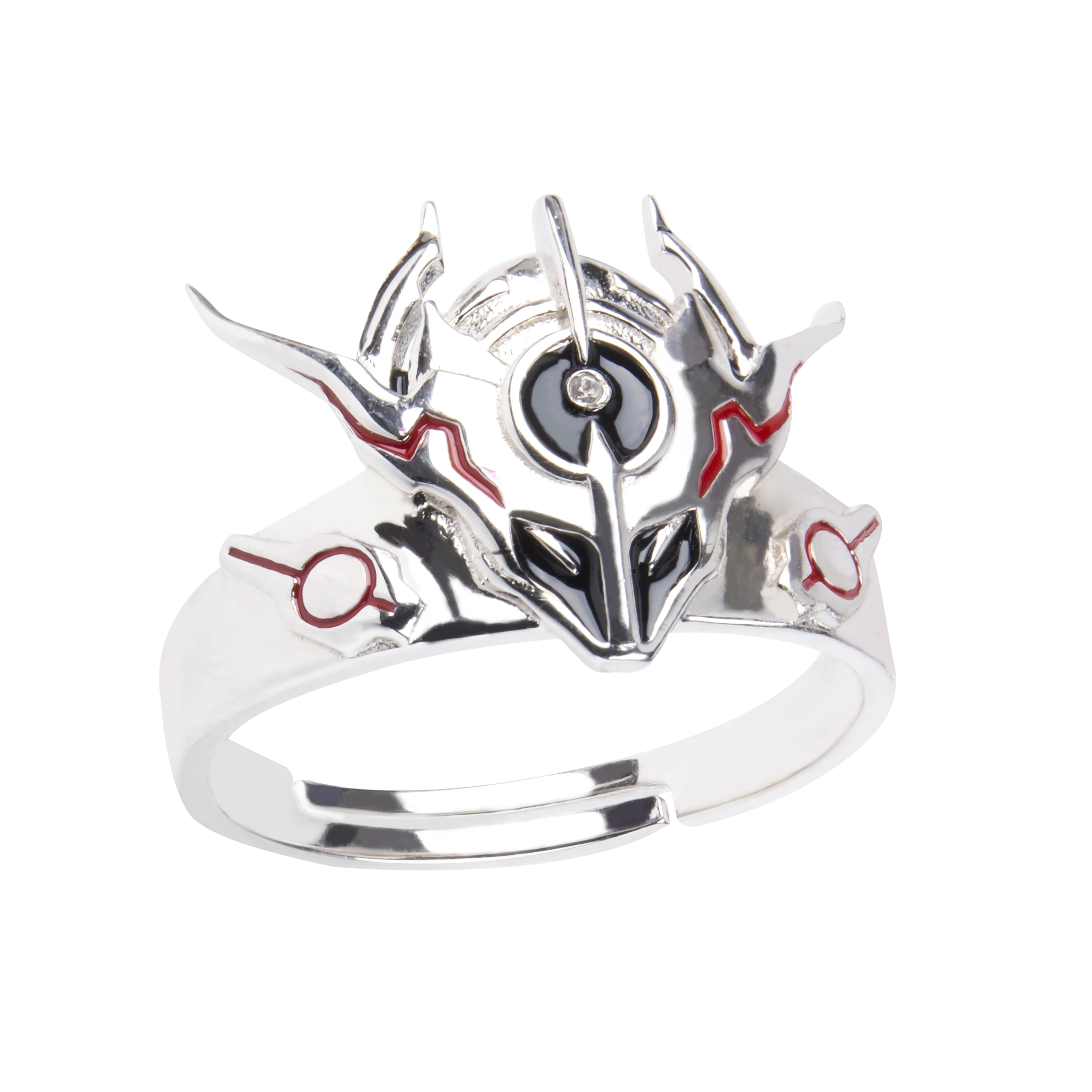 TWINKANIME S925 Sterling Silver Kamen Anime Rider Evol Ring Adjustable About 7-9# For Men Women Holiday & Birthday Gifts