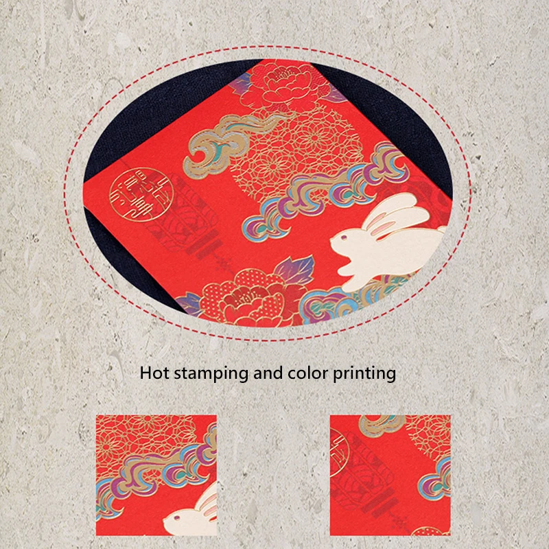 (48/6 pieces/lot) New Year Red Pocket Hot Stamping Creative Red Bag Spring Festival Marriage Birthday Red Envelopes
