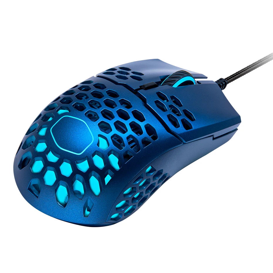 Cooler Master MM711 Gaming Mouse Blue 60G With Lightweight Honeycomb Shell,Ultraweave Cable and RGB Accents 20M clicks 16000 DPI