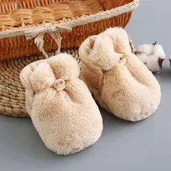 Baby Socks Winter Baby Boy Girl Booties Fluff Soft Toddler Shoes First Walkers Anti-slip Warm Newborn Infant Crib Shoes Moccasin