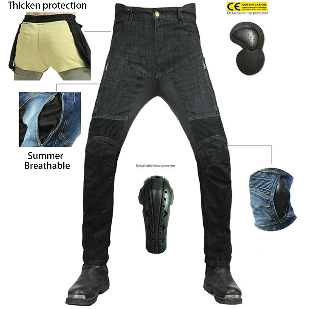 

Summer Breathable Moto Pants Pants Men Moto Jeans Protective Gear Riding Touring Motorbike Trousers Motocross Pants Moto Pants