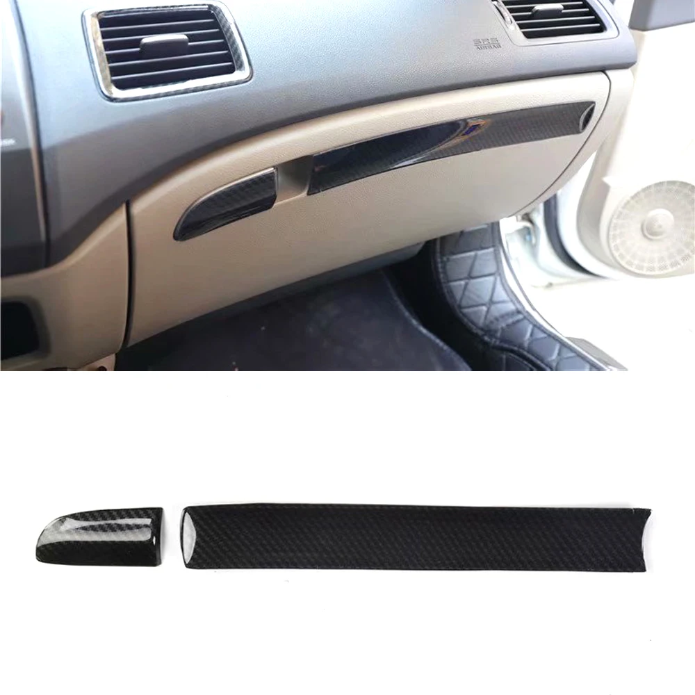 

2Pcs/set Car Passenger Seat Glove Storage Box Decoration Strips Cover Trim For Honda Civic 8th 2004-2009 Interior Auto Styling