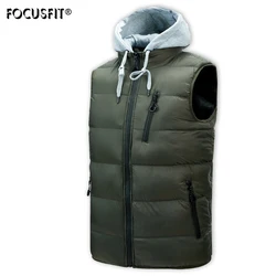 2021 Hot-selling New Mens Winter Vest Down Vest Men Casual Waistcoat Sleeveless Jackets Men Hooded Vest Brand