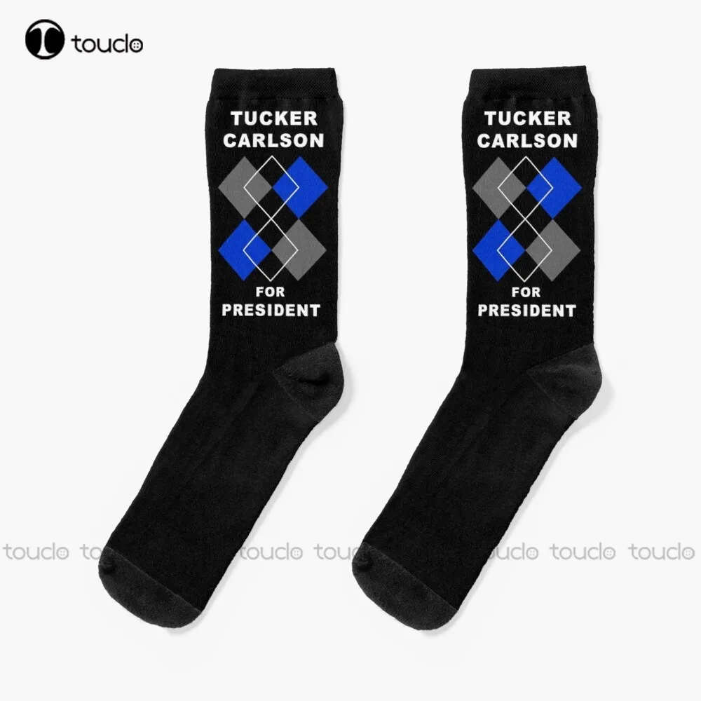 Tucker Carlson For President Socks White Socks Women Personalized Custom Unisex Adult Teen Youth Socks 360° Digital Printing