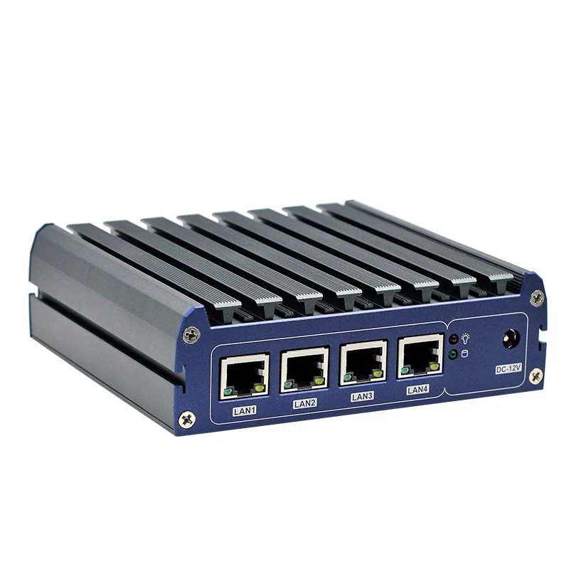 Quạt Không Cánh Mini PC Celeron N2840 N2940 J3160 J3455 J4205 J1900 4 LAN Tường Lửa Pfsense PC Linux Openwrt Router PC Mỏng khách Hàng ASE-NI