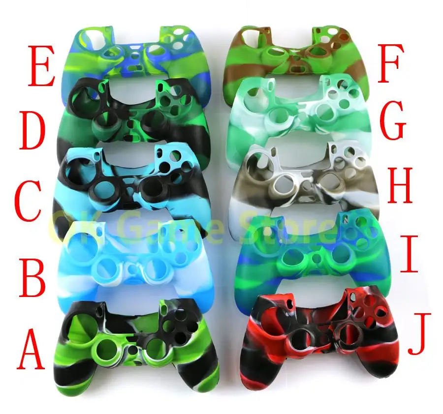 1pc/lot Camouflage Soft Stick Grip Silicone Anti-slip Silicone Cover Skin Case for Sony PlayStation 4 PS4