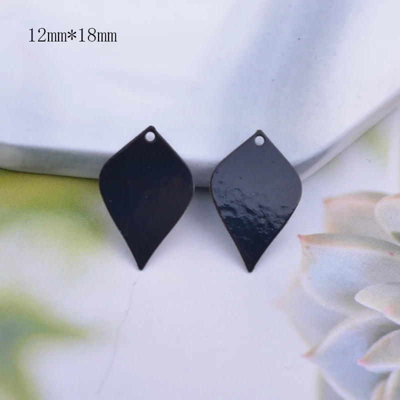 12pcs Small Round Charms Black Square Shape Pendant laser Cut Brass Jewelry DIY Earring