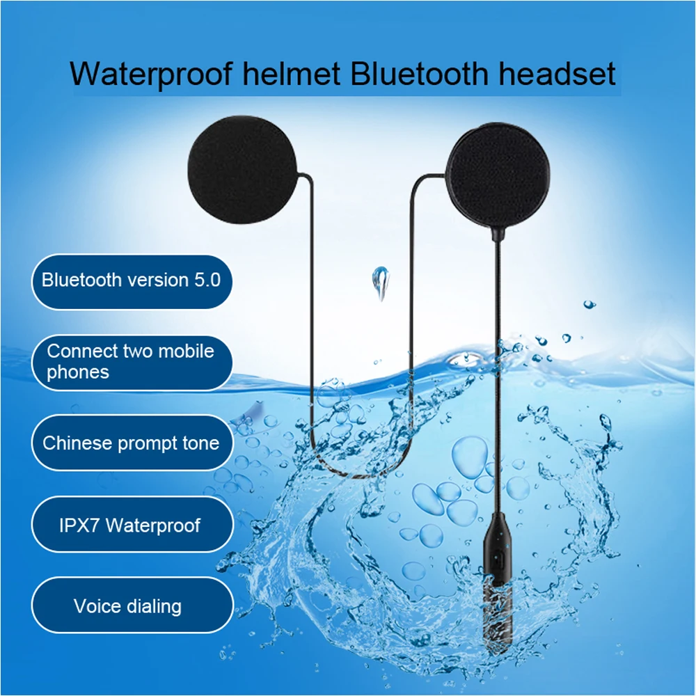 

Motor Helmet Headset Bluetooth V5.0 Motorcycle Wireless Stereo Earphone Speaker Support Handsfree Mic Voice Control