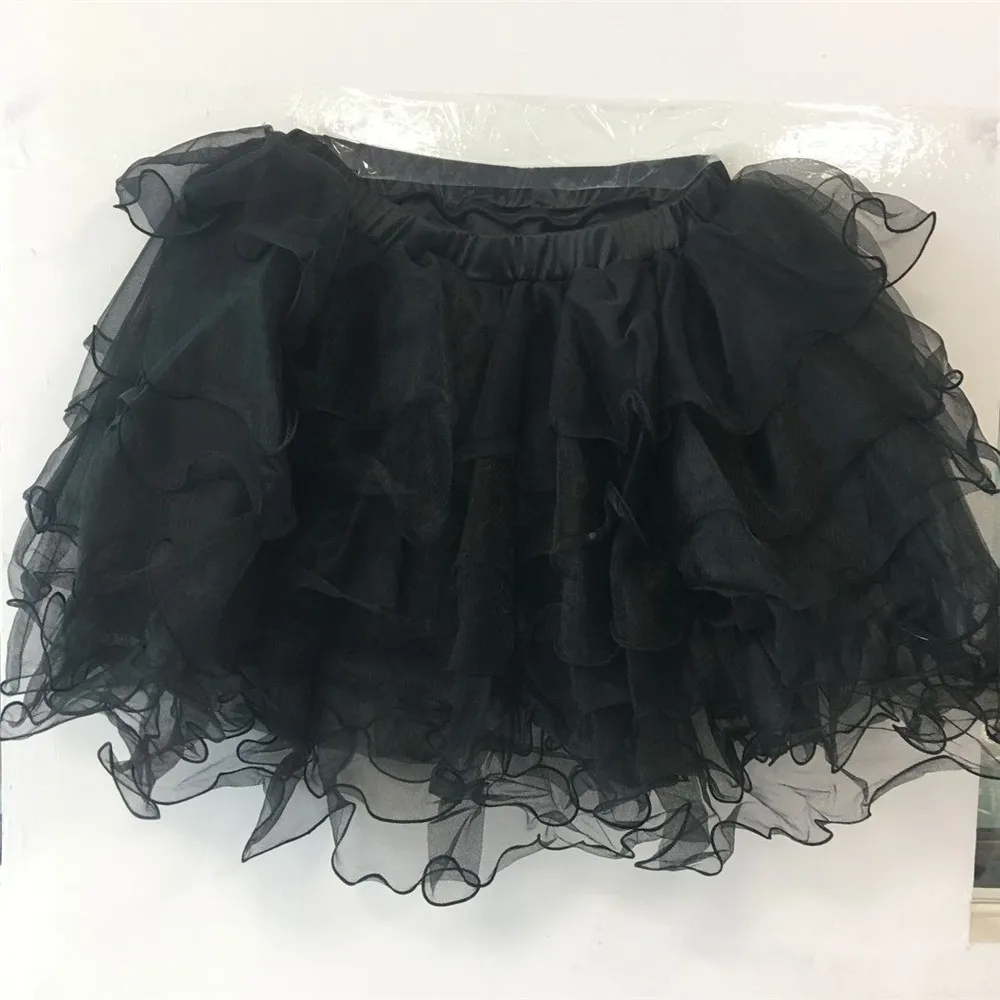 

6+1 layers Soft Mesh Gauze black Petticoat Rockabilly Swing Pettiskirt SKIRT TUTU Bubble Skirt