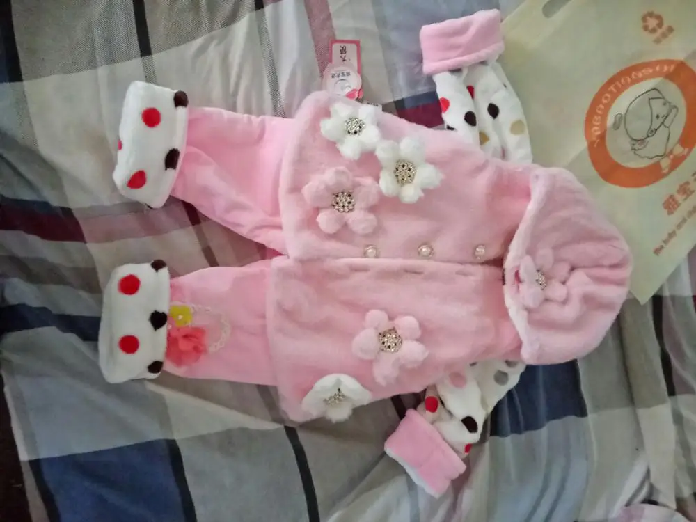 Baby girl lovely cotton-padded jacket suits 3