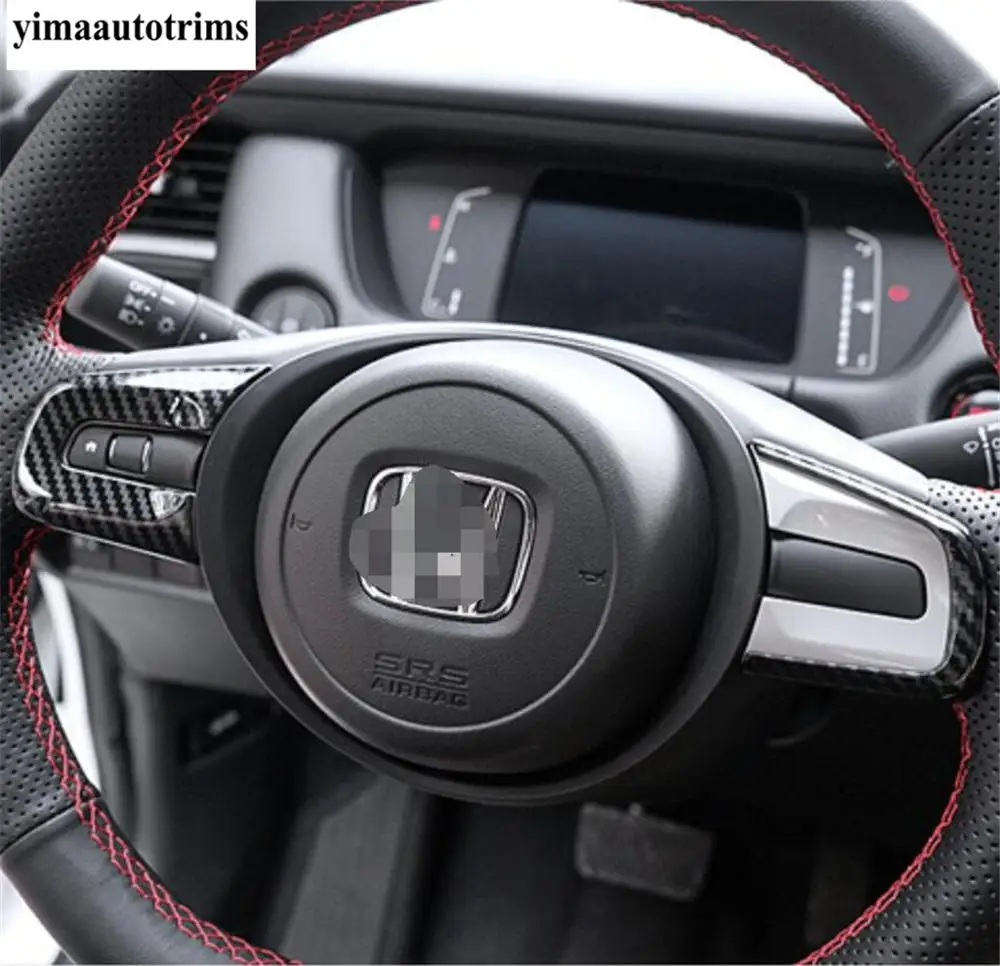 Dashboard Air AC Vent / Steering Wheel / Head Light Lamp Cover Trim For Honda Fit Jazz GR 2020 - 2022 Carbon Fiber Accessories