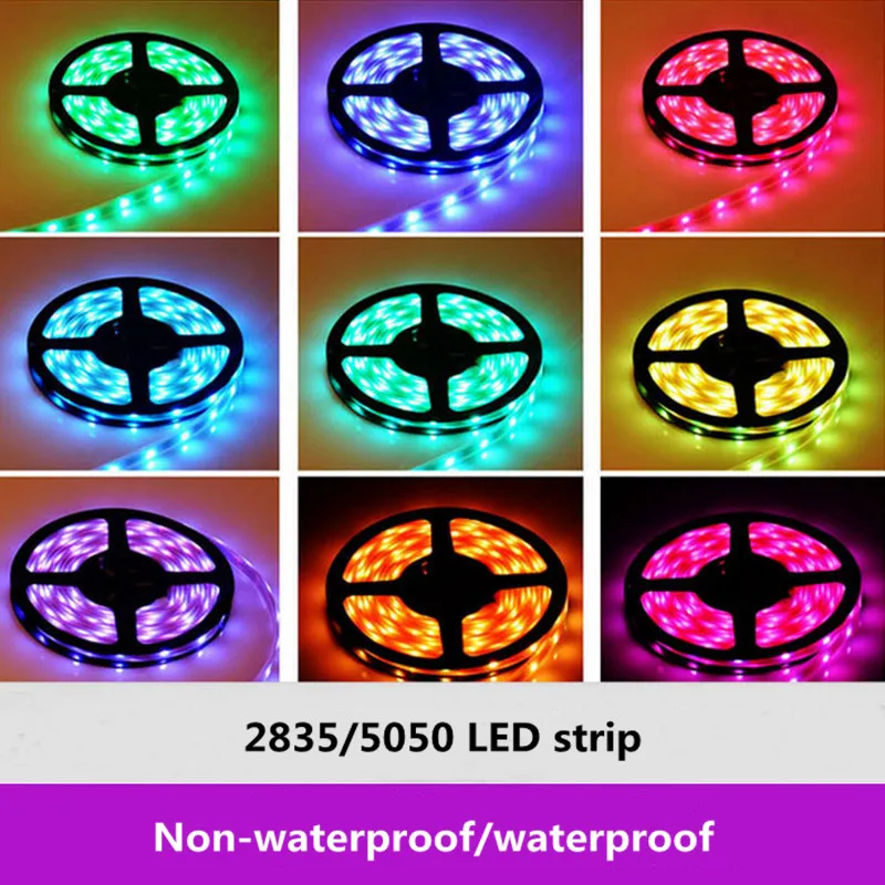 

DC12V 1/2/3/4/5/10M 2835 5050 SMD RGB LED Strip Light Waterproof Led Tape flexible Strip Light 60Leds/m Home Decor Lamp Car Lamp