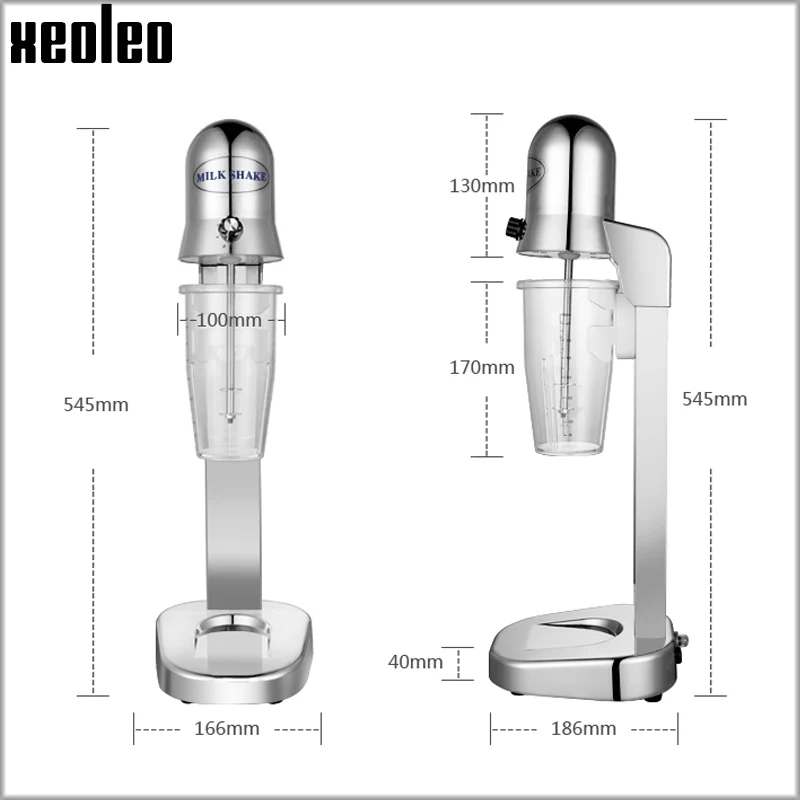 Xeoleo – Milk-shake en acier inoxydable, agitateur à Double tasse de thé à bulles, mélangeur à Double vitesse de 18000 tr/min, agitateur à boissons