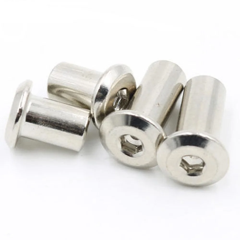 Paket 10Pcs Stainless Steel Allen Datar Kacang Hex Nut Bulat Kepala Lengan Furniture Bagian Mesin