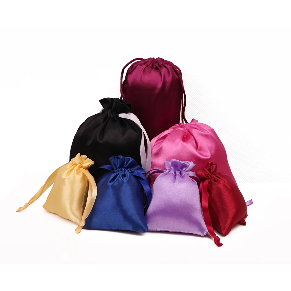 small satin jewelry gift drawstring bag customized satin shoe dust bag