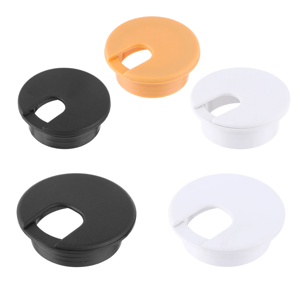 35/50mm Black White Plastic Buckle Line Cable Clamp Desk Table Cable Fastener Wire Hole Cover Line Box Computer Grommet Tools