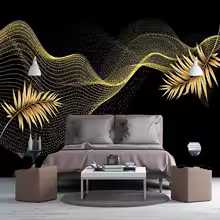 Modern Creative Light Luxury Golden Leaf Lines Wallpaper 3D Living Room Bedroom Home Decor Art Murals Wall Paper Papel De Parede - AliExpress 13