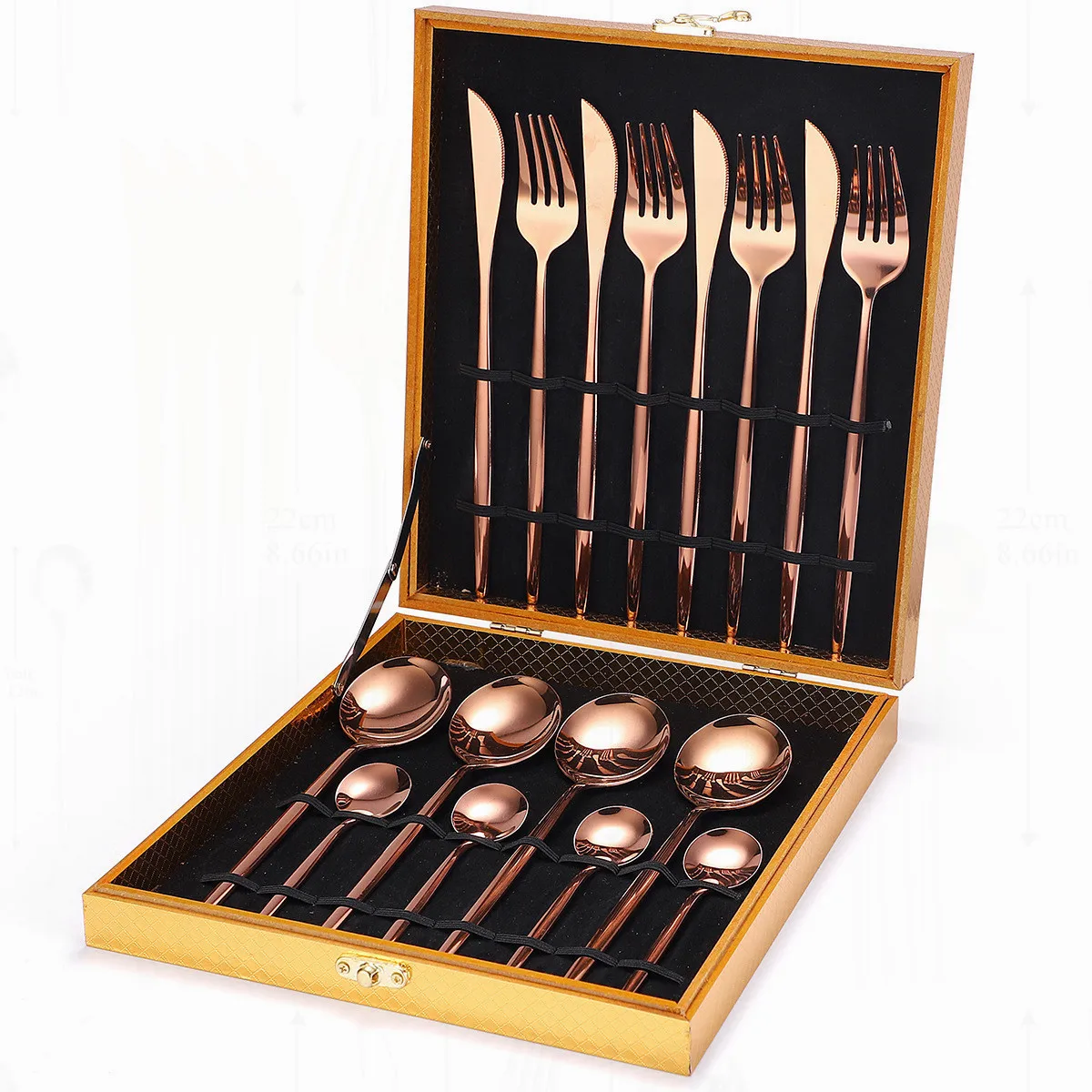 

Kitchen Tableware Cutlery Knives Forks Spoon Dinner Set Rose Gold Cutlery Set Stainless Steel Dinnerware Sets 16pcs Eco Friendly