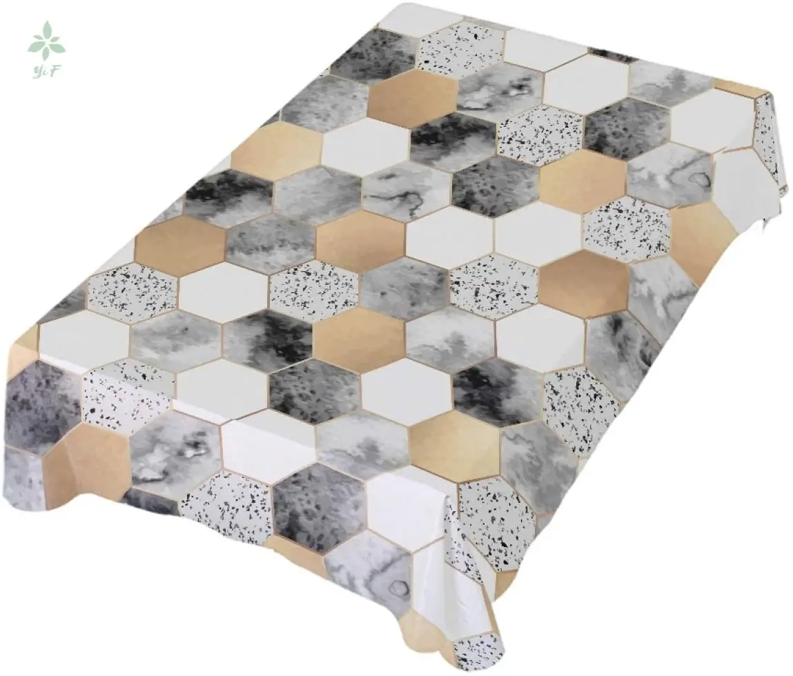 

Romanti Rectangle Marble Lattice Picnic Tablecloth For Outdoor Camping Desk Cover Party Decor