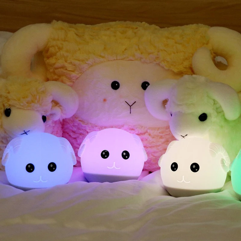 C2 Sheep bleating night lights timer Touch emotional lamp Tumbler Decompression artifact Rechargeable night light for kids rooms