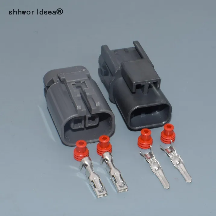 shhworldsea1set 2.8mm Fan Socket For Car Automotive Connector 2 Pin Auto Plug With Terminals And Seals 7122-1824-40 7223-1824-40