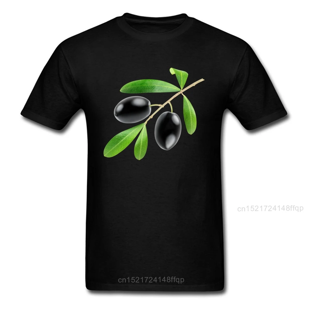 Cotton Men Short Sleeve Branch with black olives T Shirt Normal Tops Shirt Retro Family O-Neck Sweatshirts Drop Shipping