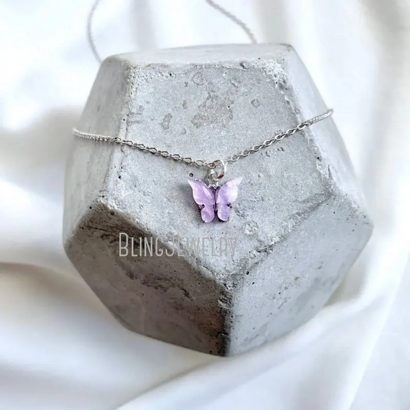 

NM39420 Dainty Butterfly Necklace Pendant Turquoise Charm Minimalist