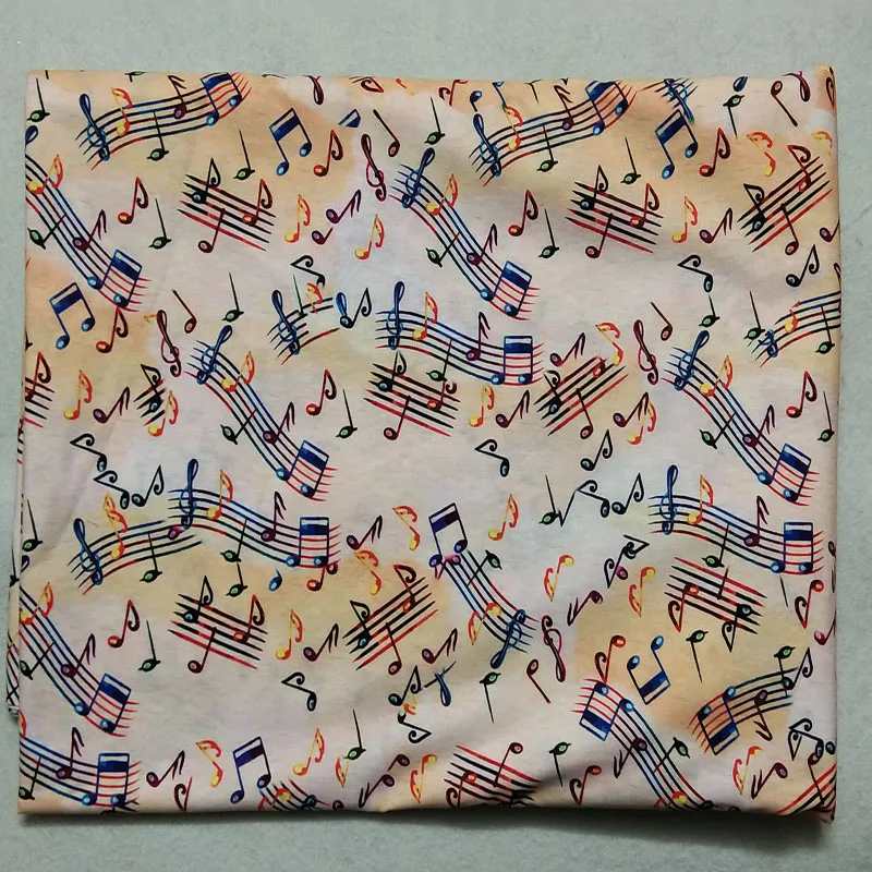 30x25cm 3 wzory kolorowe nuta nadrukowany pakiet tkaniny bawełnianej mały rozmiar Patchwork do uszycia DIY wystrój domu