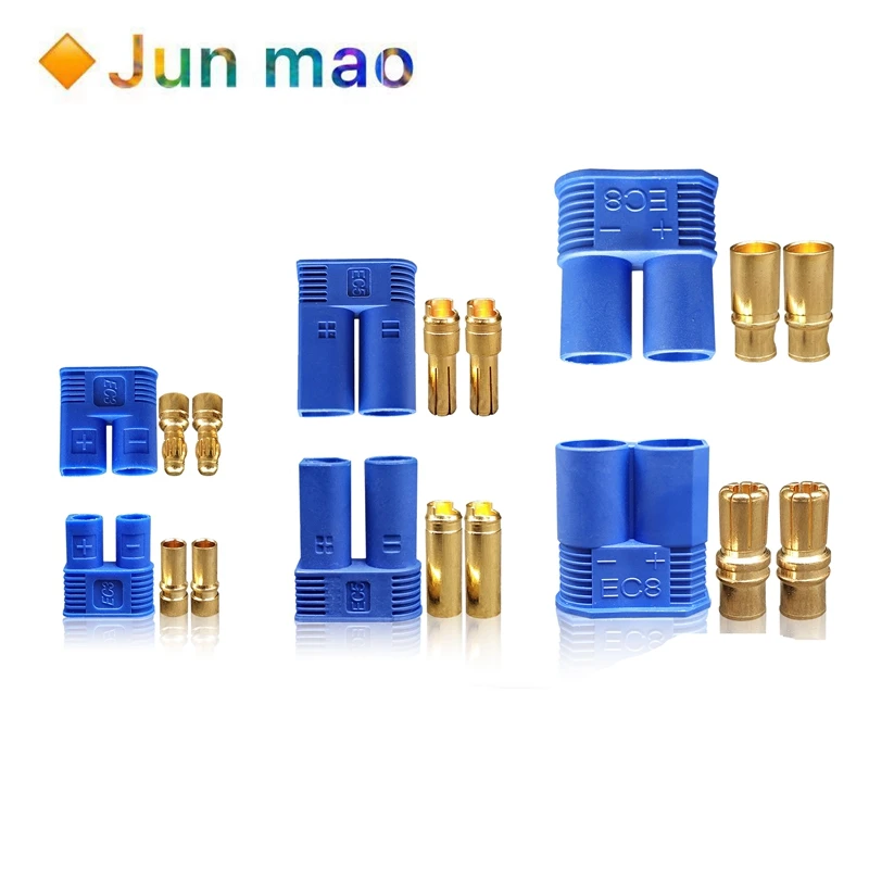 1set EC3 EC5 EC8 Male Female Type Battery Connector Golden Battery Connector Bullet Plug For RC Accessories Multiple choices