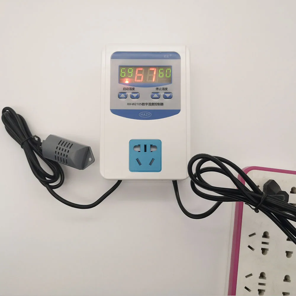 Controlador digital de umidade com conector euro, controle de umidade, umidificador, desumidificador