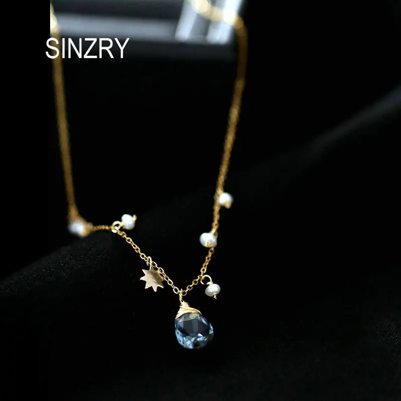 

SINZRY new handmade elegant natural freshwater pearl waterdrop fashion pendant necklace creative jewelry accessory