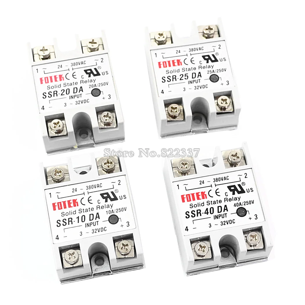 Solid State Relay SSR-10DA SSR-25DA SSR-40DA 3-32VDC TO 24-380V AC