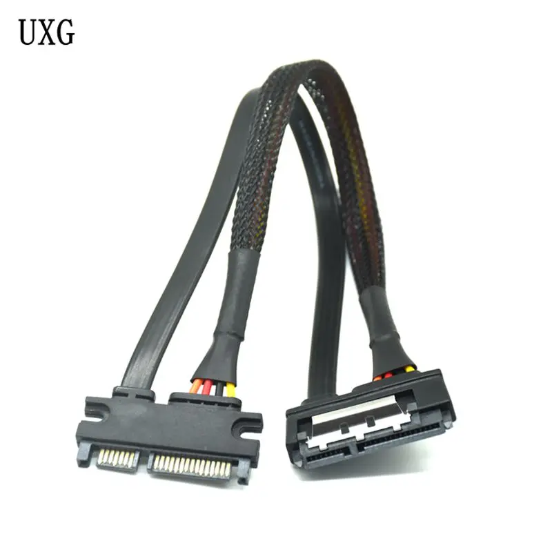 SATA 22 Pin Male To Female Sata Extension Cable SATA 3 III 6Gb/s 22 Pin Male to Female 7+15 Pin SATA Data HDD Power 30cm 50cm