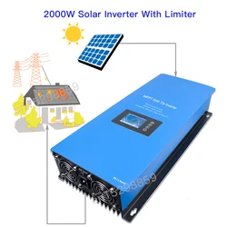 2000W Solar Inverter With 3M Limiter sensor 45-90VDC MPPT On Grid Tie Inversor Pure Sine Wave 230V For 350W 400W 500W PV