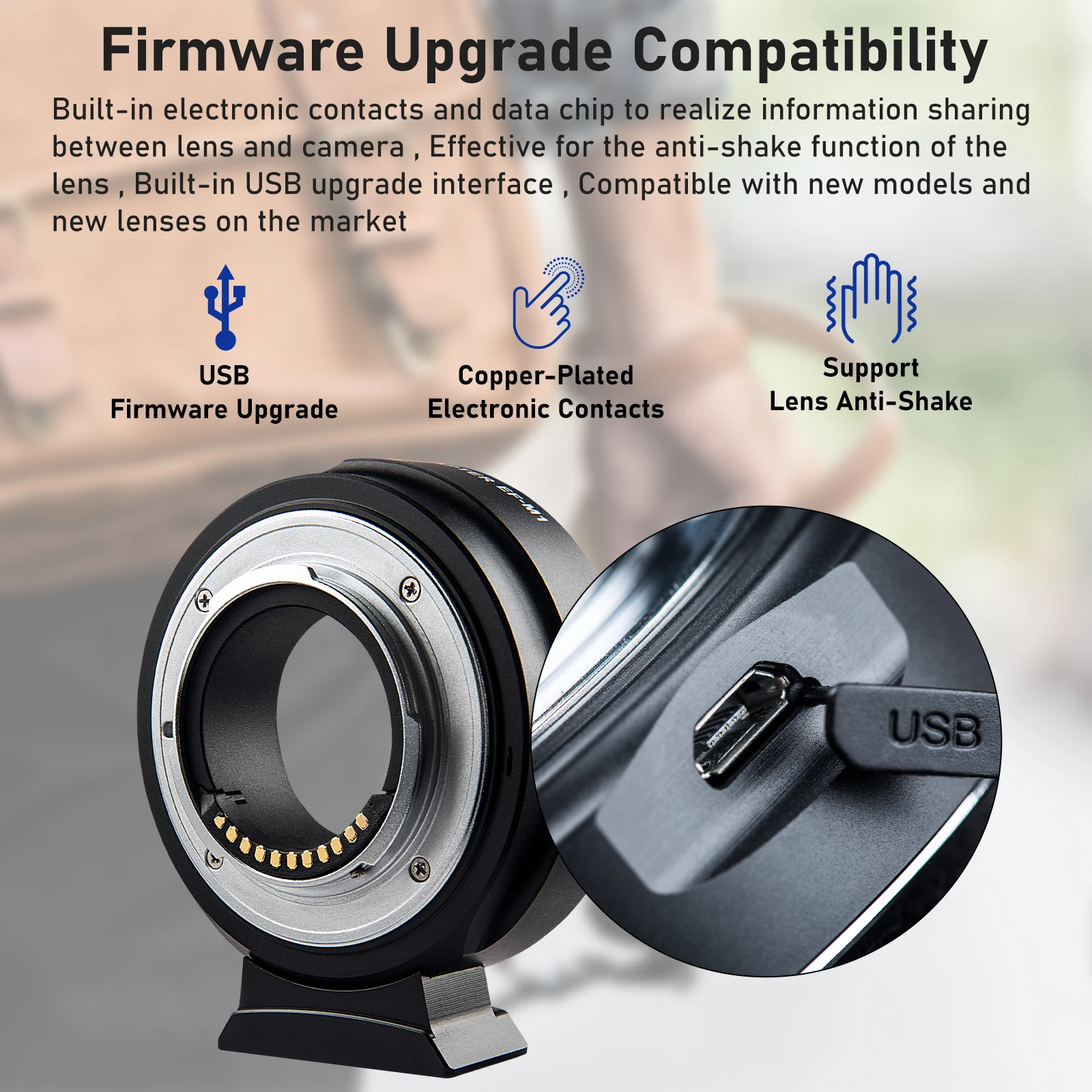 Viltrox EF-M1 M4TF محول العدسة التركيز التلقائي لكانون EF EF-S عدسة إلى M4/3 كاميرا GH5 GH4 GX85 أوليمبوس E-M5 II E-M10 III BMCC 4K