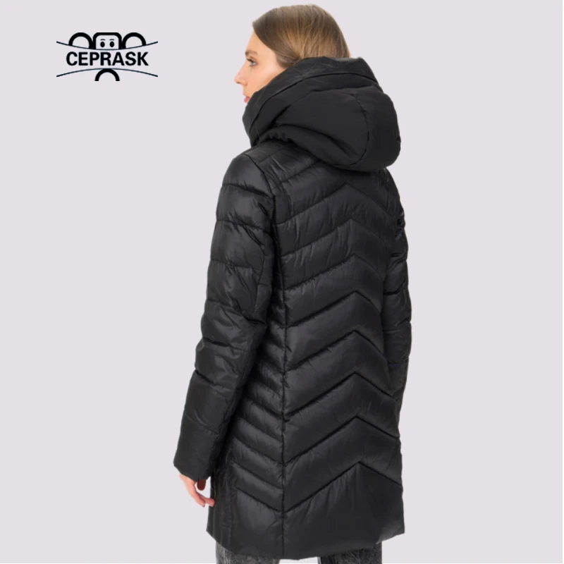 CEPRASK 2023 Winter New Down Jacket Women With Fur Thicken Warm Clothing Outerwear Quality Women Winter Coat Large Size Parkas