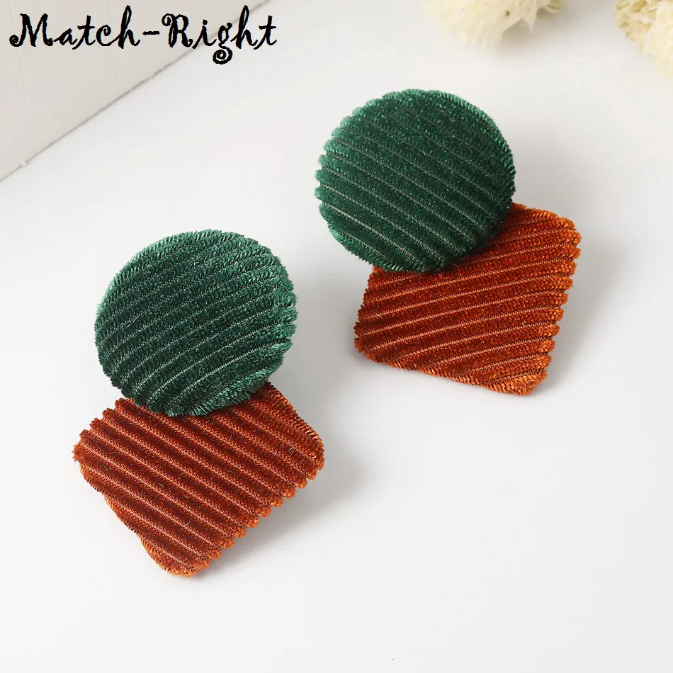 Match-Right Trendy Earrings for Women/Corduroy/Cute/Big/Korean/Statement/Geometric/Drop Earrings Women Jewelry Female SP566