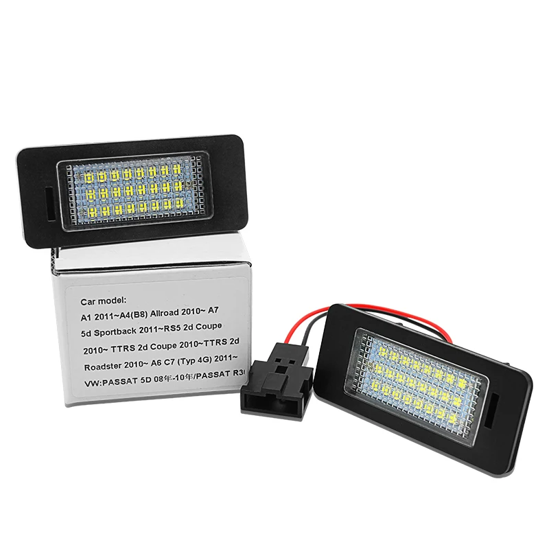 Car LED License Number Plate Light Lamp For Audi A4 B8 S4 A5 S5 Q5 TT RS A1 A7 RS5 TTRS A6 C7 For VW Passat 5D R36 6000K White
