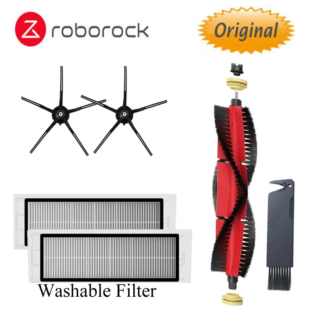 Original Roborock 2020 New Detachable Main Brush,5 Arms Silicon Side Brush Roll Brush For Roborock S4 E4 S50 S5MAX S6 S6MAX