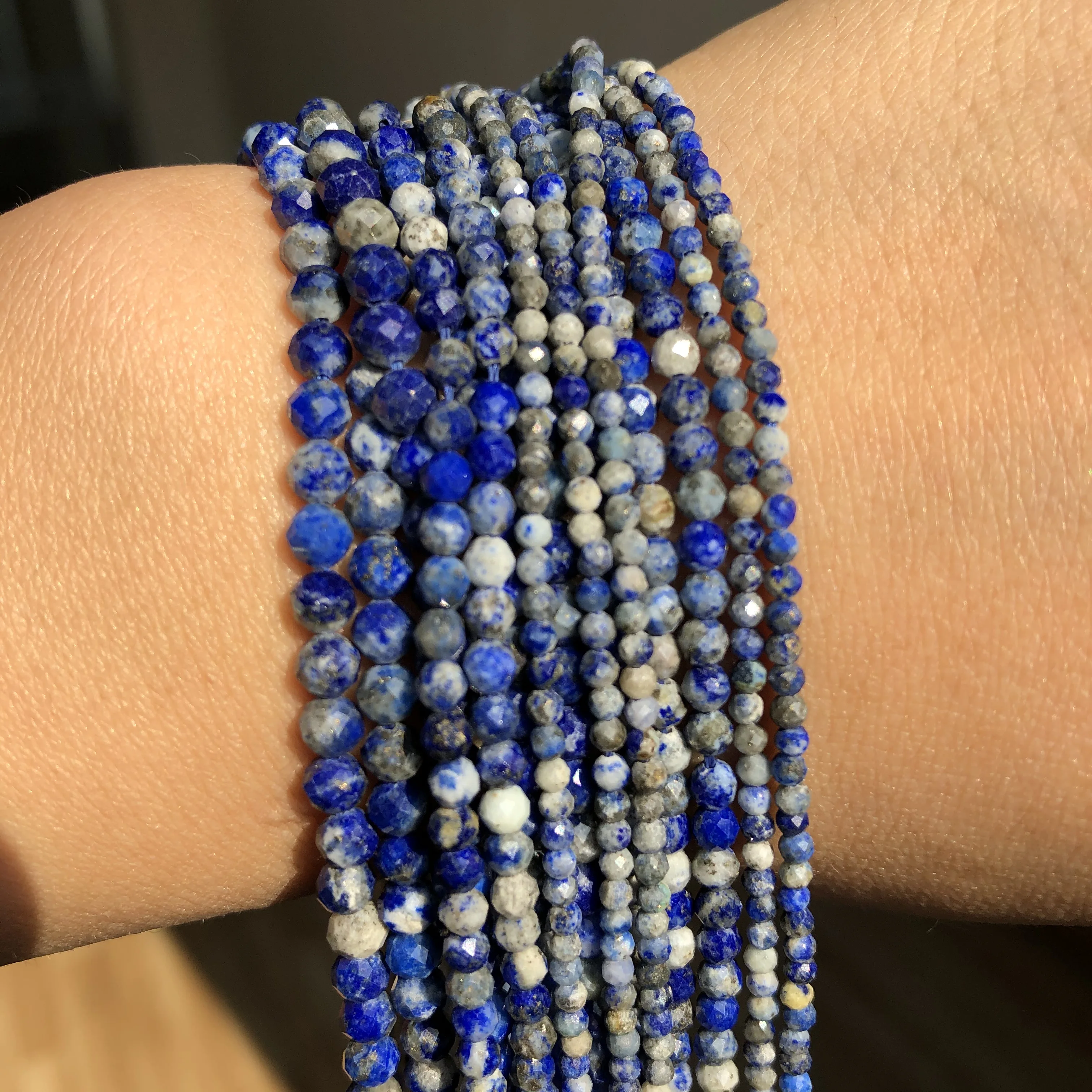 Natural100% Blue Lapis Lazuli Stone Beads Loose Rondelle Small Beads For Jewelry Making Diy Needlework Bracelet Necklace 2/3/4mm